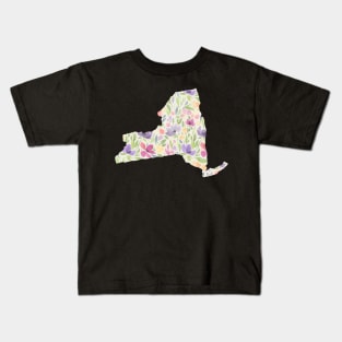 New York Silhouette Florals Kids T-Shirt